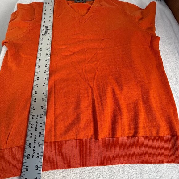 Merona Men Merino Wool Knit V-Neck Sweater XL Orange Pullover Long Sleeve Casual - Picture 8 of 8